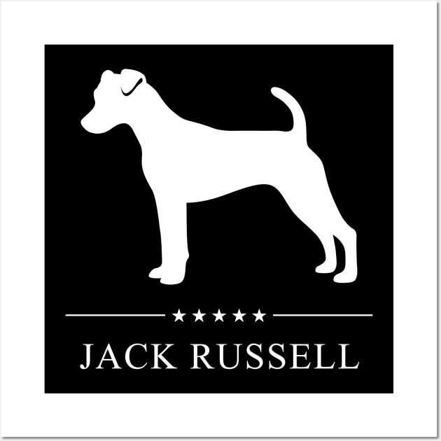 Jack Russell Dog White Silhouette Wall Art by millersye